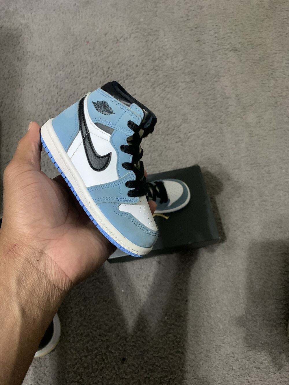 Size 7c- Air Jordan 1 Retro High University Blue Shoes Toddler AQ2665-134